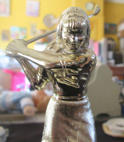 Lady Golfer Trophy on Marble Base