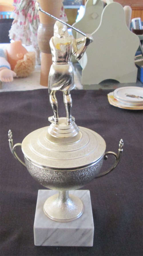 Lady Golfer Trophy on Marble Base