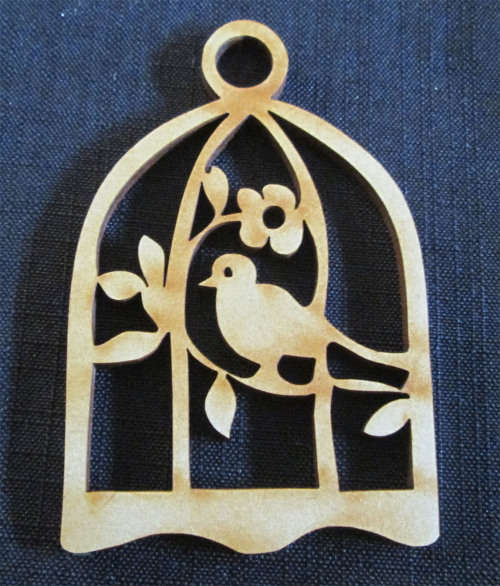 The Velvet Attic - Wood blank laser cutout - Bird In Cage