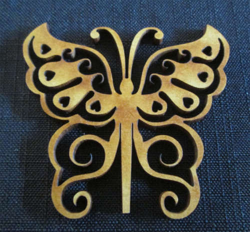 The Velvet Attic - Wood blank laser cutout  - Filigree Butterfly