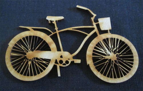 The Velvet Attic - Wood blank laser cutout  - Ladies Bicycle
