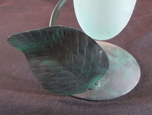 Glass Flower Vase in Metal Stand