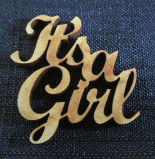 The Velvet Attic - Wood blank laser cutout  - It's A Girl