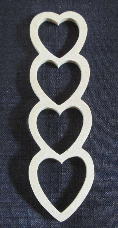 The Velvet Attic - Wood blank cutout  - Frame 4 Hearts - Small