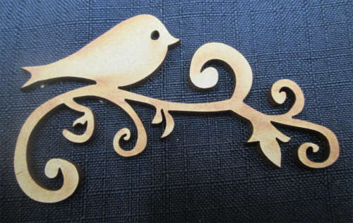 The Velvet Attic - Wood blank laser cutout  - Bird on Branch