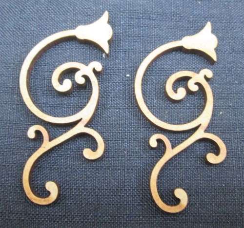 The Velvet Attic - Wood blank laser cutout - Trumpet Swirls 2 of
