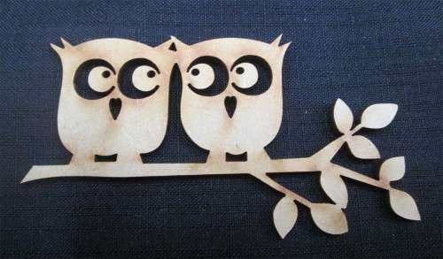 The Velvet Attic - Wood blank laser cutout - Owlies on Branch