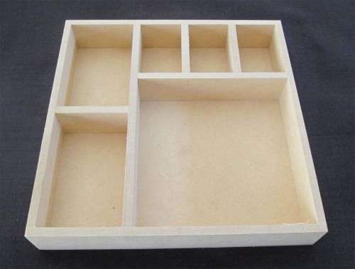 The Velvet Attic - Wood blank MDF - Scrapbook Printers Tray (6 Division)