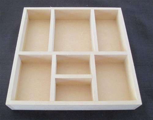 The Velvet Attic - Wood blank MDF - Scrapbook Printers Tray (7 Division)