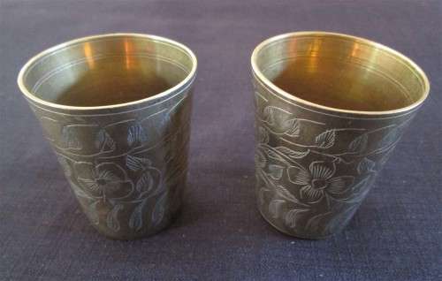Pair of Small Brass Pots