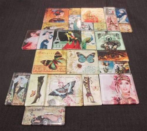 The Velvet Attic - Handmade Mosaic Tile - 4.7cm x 4.7cm - Butterfly