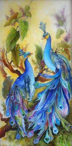 The Velvet Attic - Handmade Mosaic Tile - 2.3cm x 4.7cm - Peacocks