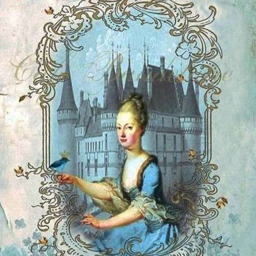 The Velvet Attic - Handmade Mosaic Tile - 4.7cm x 4.7cm - French Lady