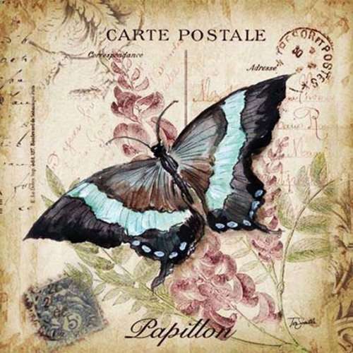 The Velvet Attic - Handmade Mosaic Tile - 4.7cm x 4.7cm - Butterfly