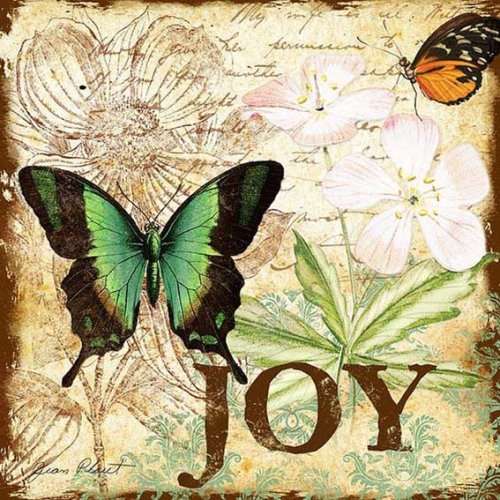 The Velvet Attic - Handmade Mosaic Tile - 4.7cm x 4.7cm - Butterfly