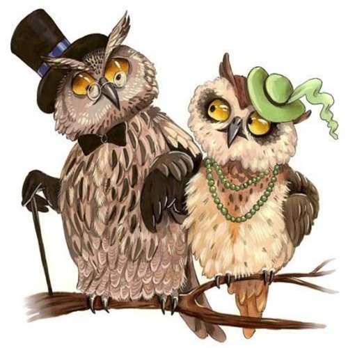 The Velvet Attic - Handmade Mosaic Tile - 4.7cm x 4.7cm - Owls