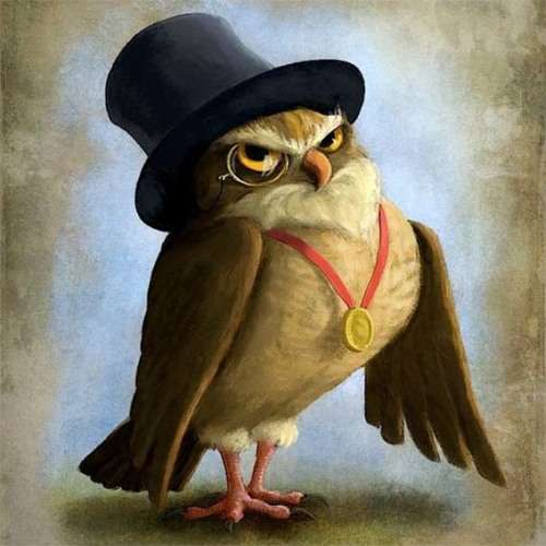 The Velvet Attic - Handmade Mosaic Tile - 4.7cm x 4.7cm - Owl