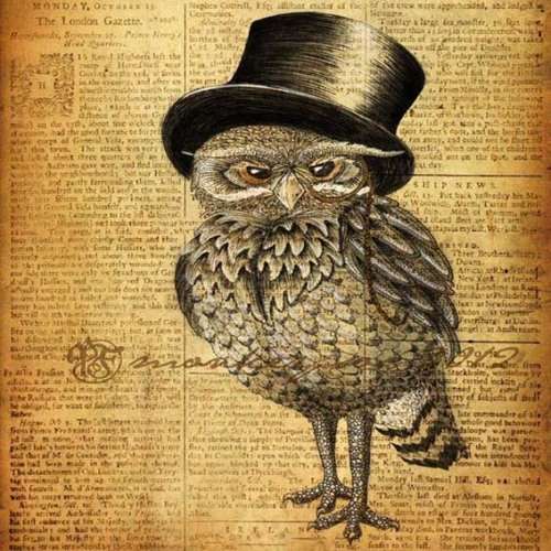 The Velvet Attic - Handmade Mosaic Tile - 4.7cm x 4.7cm - Owl