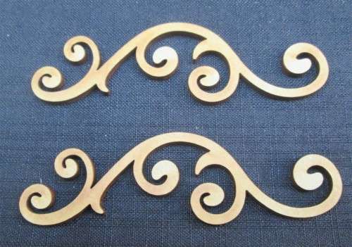 The Velvet Attic - Wood blank laser cutout  - Twirls B (2 Of)
