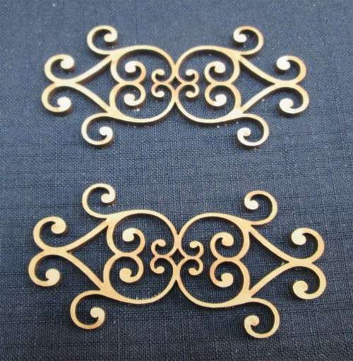 The Velvet Attic - Wood blank laser cutout  - Scroll Double (2 Of)