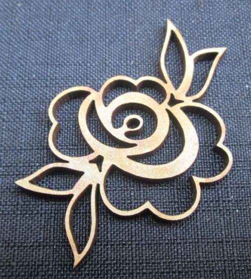 The Velvet Attic - Wood blank laser cutout  - Rose