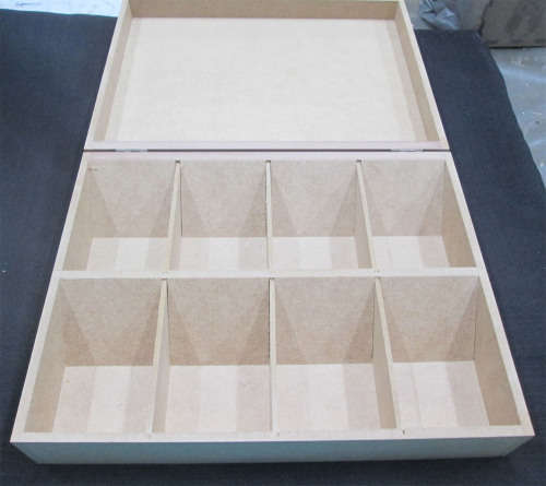 The Velvet Attic - Wood blank MDF - Tea Bag Box - 8 Divisions