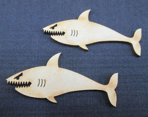 The Velvet Attic - Wood blank laser cutout - Sharks (2 Of)
