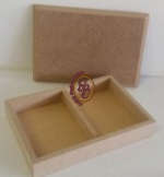 The Velvet Attic - Wood blank MDF - Card Box with Lid (2 Division for 2 Packs)