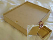 The Velvet Attic - Wood blank MDF - Slide-in Box F with Division