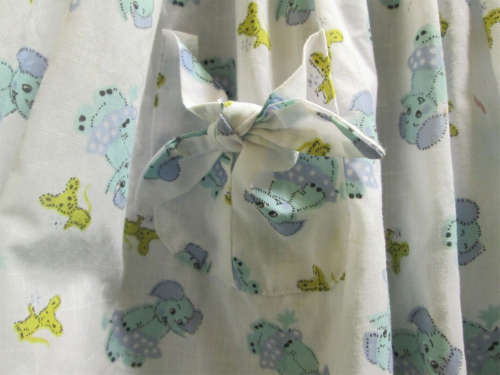 White Dress with Little Blue Elephants & Yellow Teddies (+-2 Years)