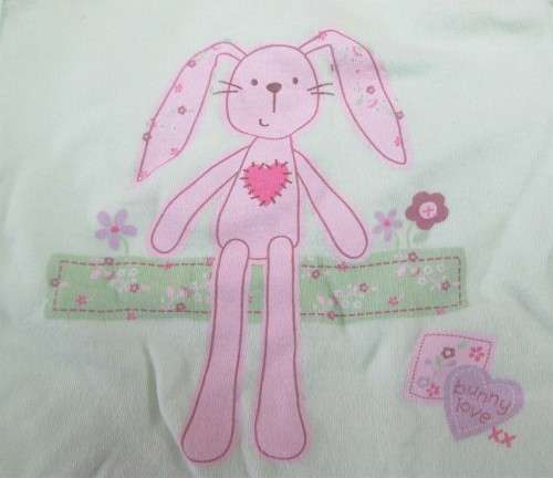 Wooliesbabes - Mint Green Long Sleeved Top with Bunny - 1-3 months