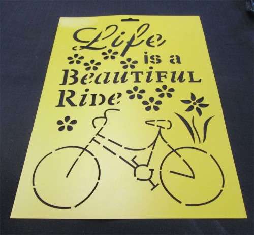 The Velvet Attic - A4 Stencil - Life is a Beautiful Ride