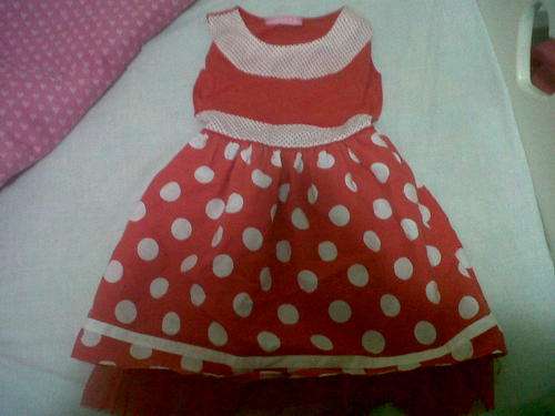 Lovely red dress with layer of netting 5-6 years