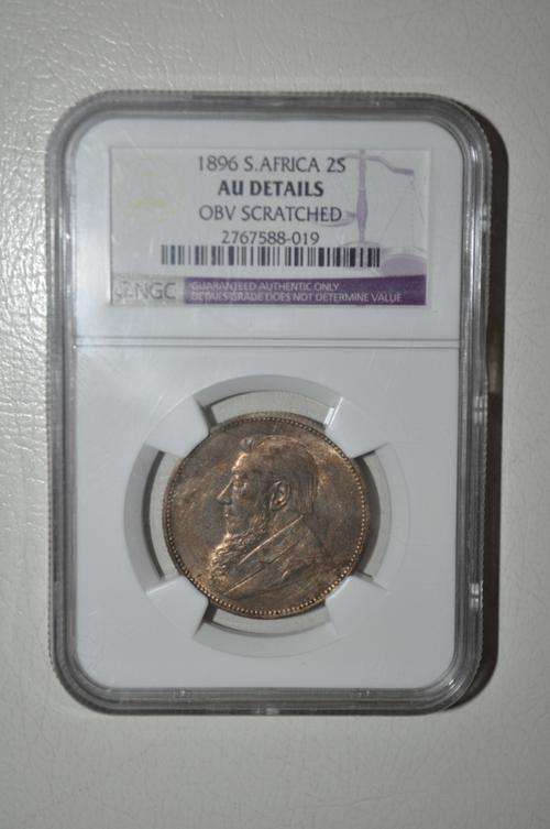1896 2 Shilling.  Graded AU Details!! Catalogue Value EF  = R2250