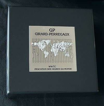 GIRARD PERREGAUX ORIGINAL PRESENTATION BOX WITH INDICATION DES HEURES DU MONDE  1990