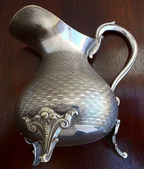 VICTORIAN CREAMER MARKED WMFM ABOUT 1880-1918 BRASS/SILVER PLATE