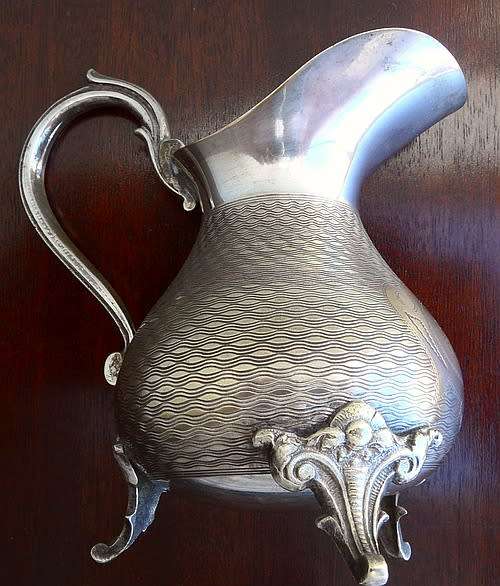 VICTORIAN CREAMER MARKED WMFM ABOUT 1880-1918 BRASS/SILVER PLATE