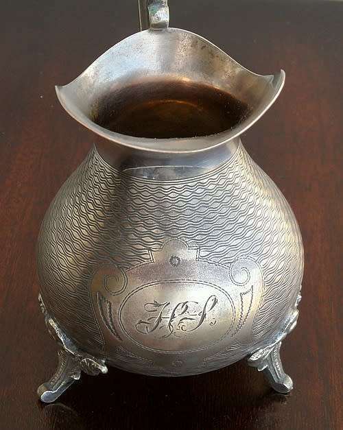 VICTORIAN CREAMER MARKED WMFM ABOUT 1880-1918 BRASS/SILVER PLATE