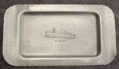 `S.A. ORANJE` ALUMINIUM TRAY WITH ENGRAVING 1950`s/60`s