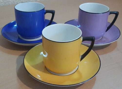 Set of 3 Czechoslovakian Demitasse Duos
