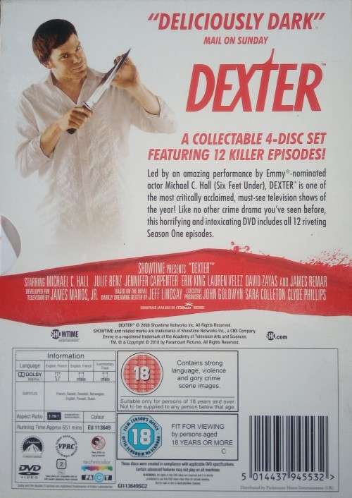 Dexter: Season 1 (4-DVD Set)