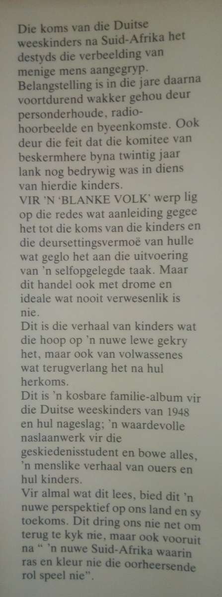 Vir 'n Blanke Volk: Die Verhaal van die Duitse Weeskinders van 1948