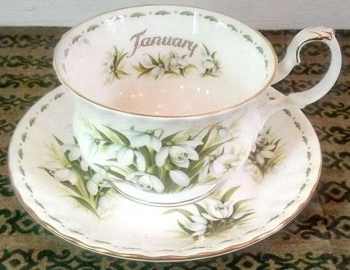 Royal Albert "Snowdrops" Breakfast Duo (Flower of the Month: January)