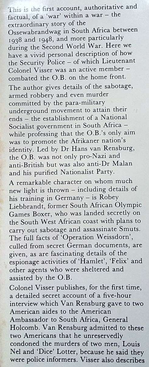 George Cloete Visser, O B: Traitors or Patriots?