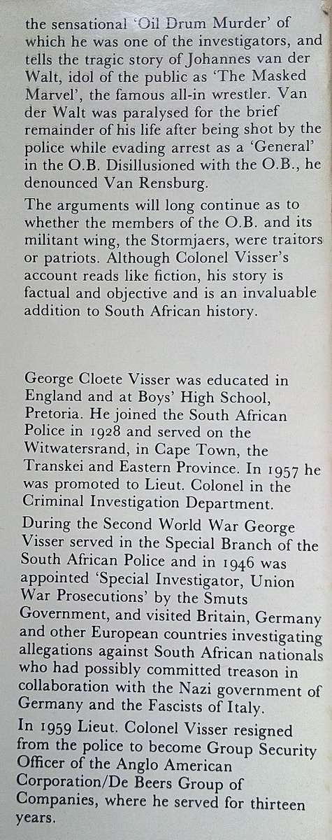 George Cloete Visser, O B: Traitors or Patriots?
