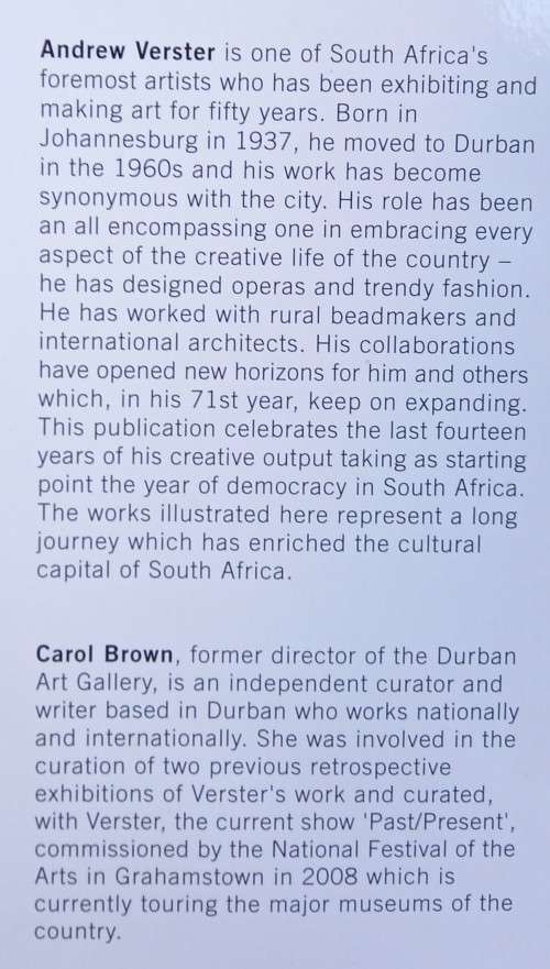 Carol Brown, Past/Present: Works by Andrew Verster from 1994-2008 *SIGNED BY ARTIST*