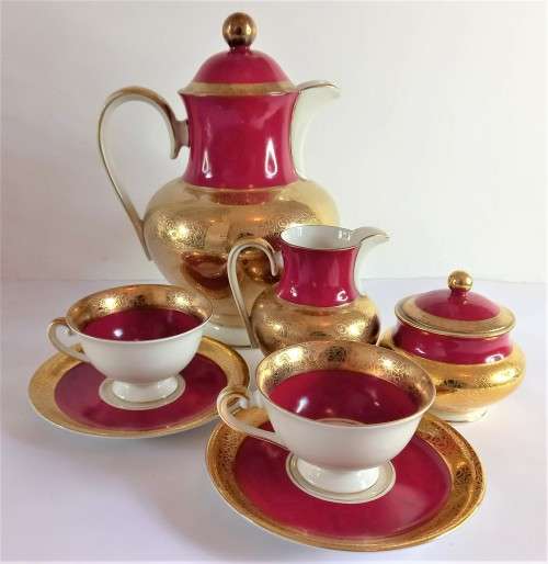 Stunning `Alka Kunst` Tea for Two Set (7 pcs)