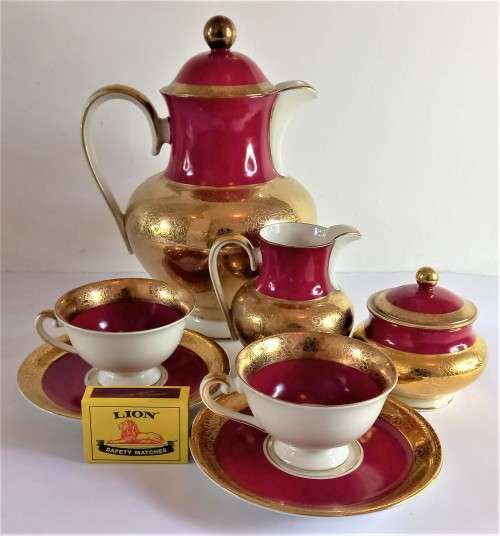 Stunning `Alka Kunst` Tea for Two Set (7 pcs)