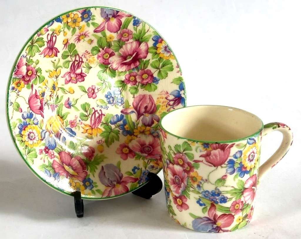 Myott `Chintz` Demitasse Duo