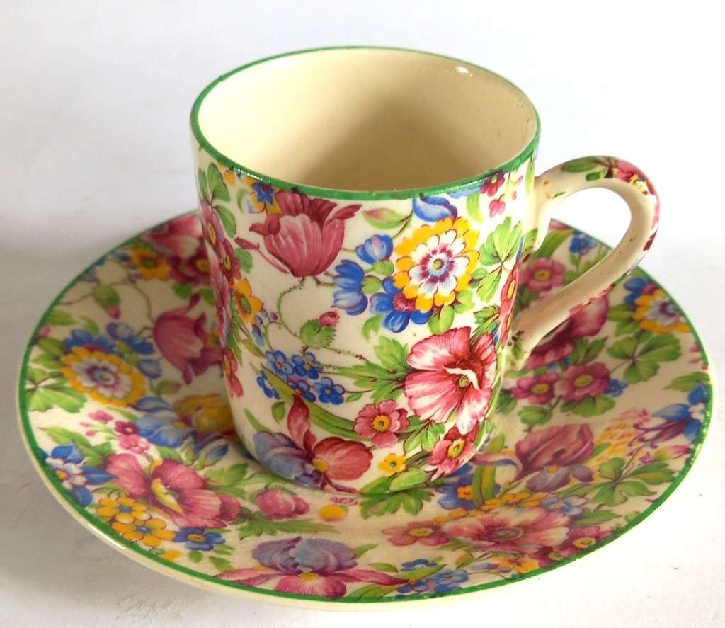 Myott `Chintz` Demitasse Duo